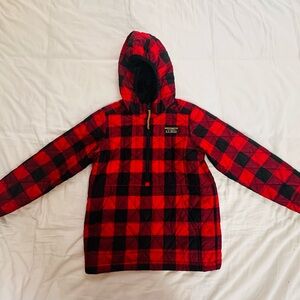 LL Bean Kids Buffalo Check Pullover 6x-7